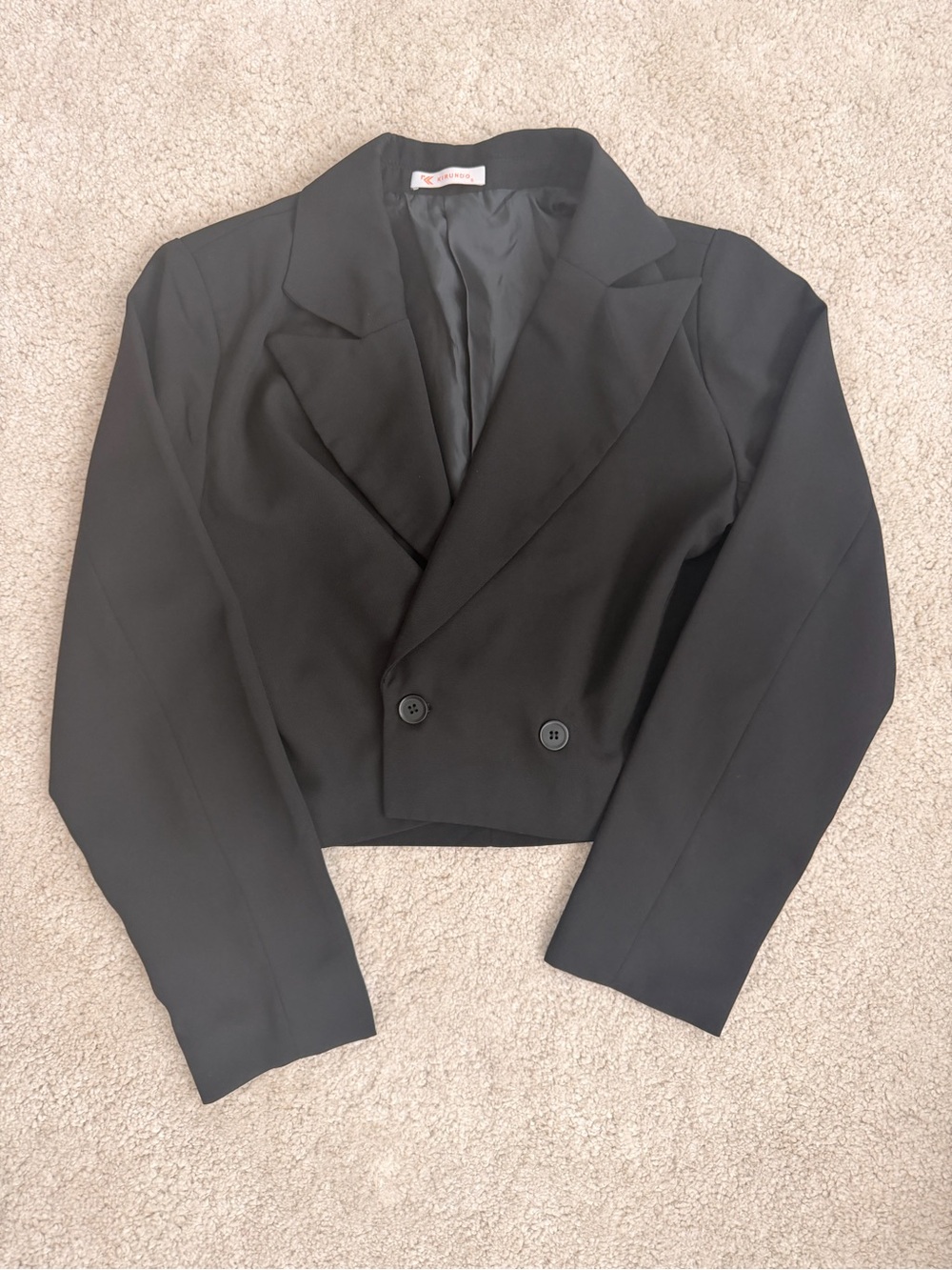 Cropped Black Double-Breasted Women's Blazer - Unbranded
